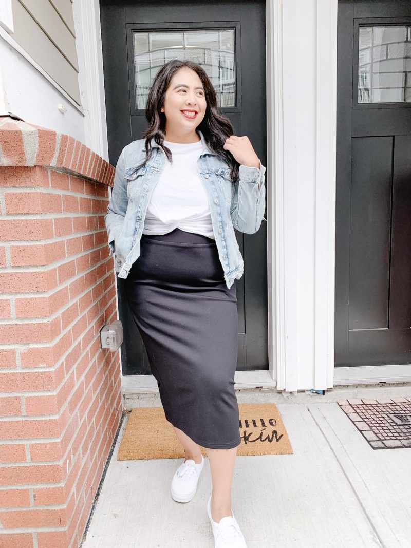 cute outfits with black pencil skirt